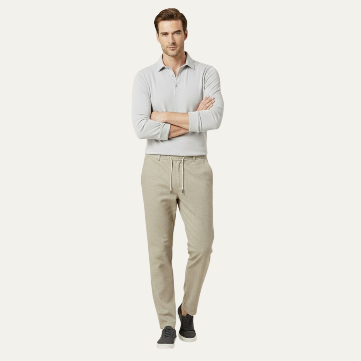 Herren Hose mit geradem Bein und Kordelzugbund-Men Pants-Alpenkind