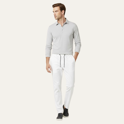 Herren Hose mit geradem Bein und Kordelzugbund-Men Pants-Alpenkind