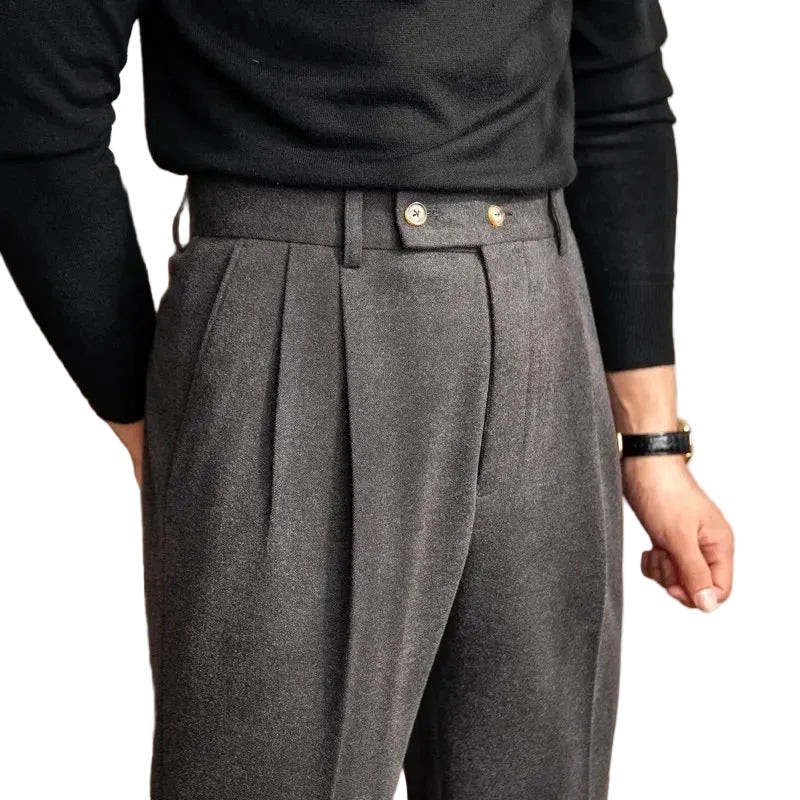 Herren Hose mit hohem Bund und Bundfalte-Men Pants-Alpenkind