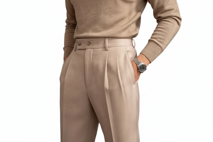 Herren Hose mit hohem Bund und Bundfalte