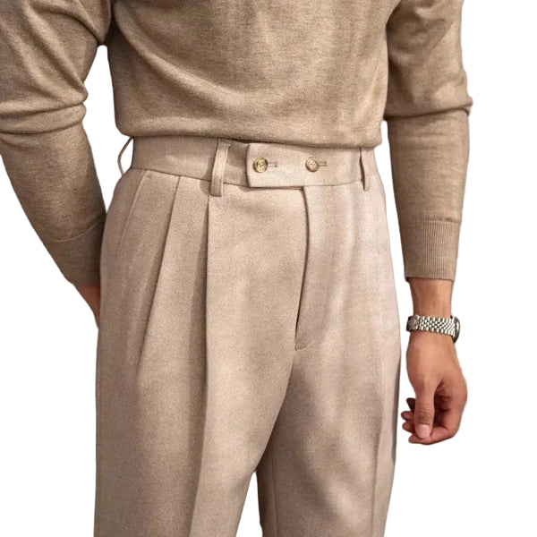 Herren Hose mit hohem Bund und Bundfalte-Men Pants-Alpenkind
