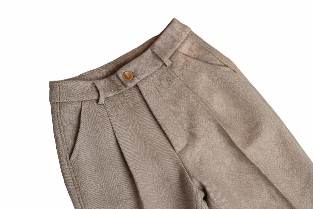 Herren Hose mit hoher Taille und Falten-Men Pants-Alpenkind