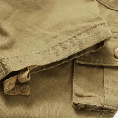 Herren Hose mit Mehrfachen Aufgesetzten Taschen und Gürtelstruktur-Men Pants-Alpenkind