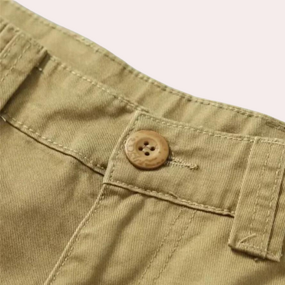 Herren Hose mit Mehrfachen Aufgesetzten Taschen und Gürtelstruktur-Men Pants-Alpenkind