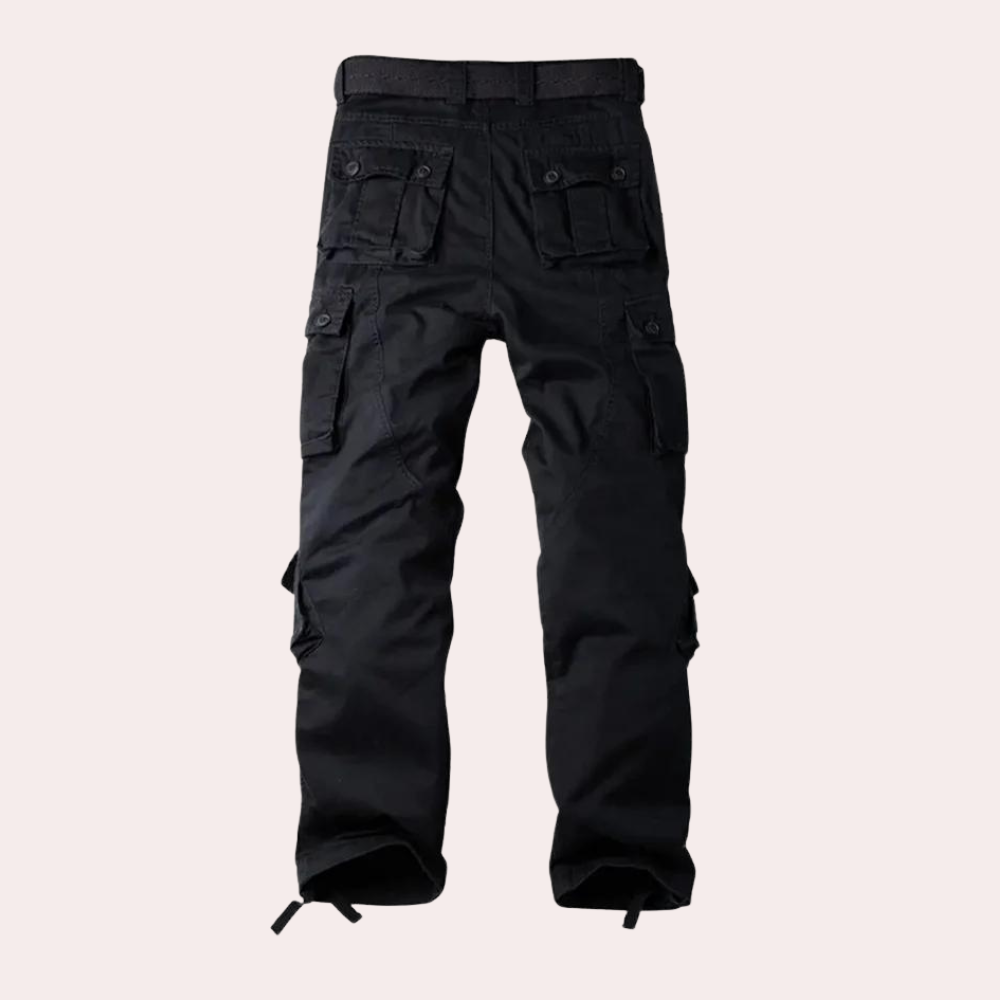 Herren Hose mit Mehrfachen Aufgesetzten Taschen und Gürtelstruktur-Men Pants-Alpenkind