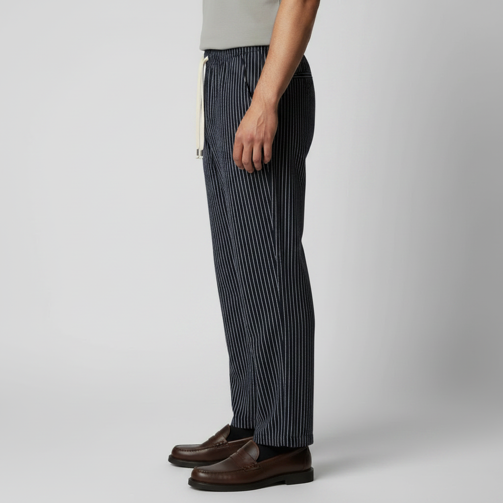 Herren-Hose mit Streifenmuster und Kordelzug-Pants for men-Alpenkind