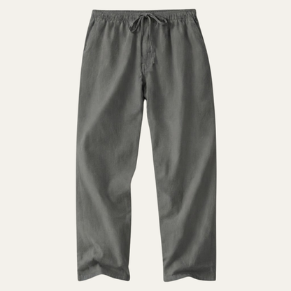 Herren-Hose mit weitem Bein aus Leinenmischgewebe-Pants for Men-Alpenkind