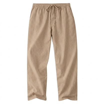 Herren-Hose mit weitem Bein aus Leinenmischgewebe-Pants for Men-Alpenkind