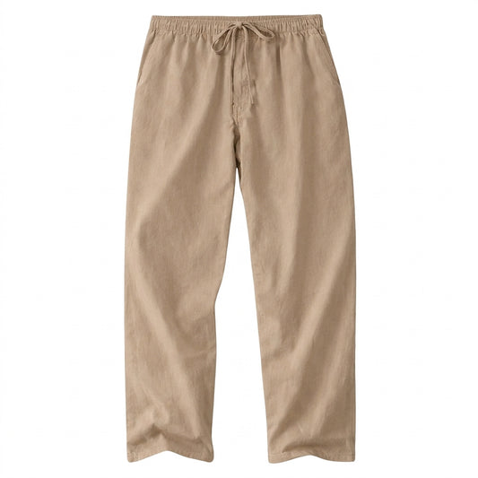 Herren-Hose mit weitem Bein aus Leinenmischgewebe-Pants for Men-Alpenkind