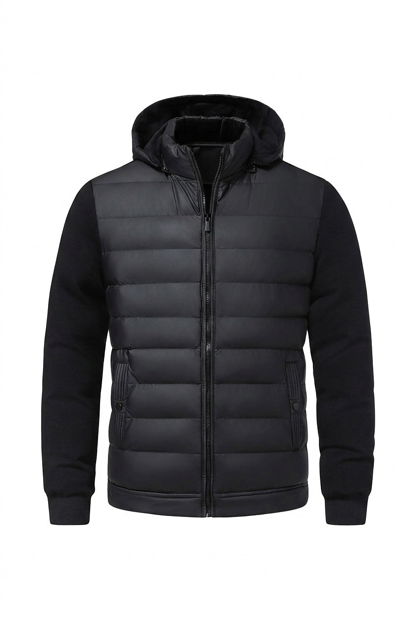 Herren Hybrid-Steppjacke mit Kapuze-Jackets for men-Alpenkind