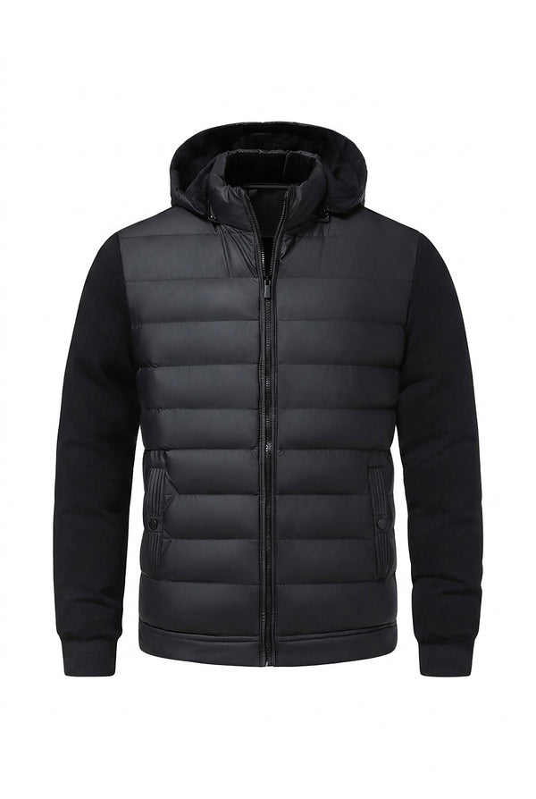 Herren Hybrid-Steppjacke mit Kapuze-Jackets for men-Alpenkind