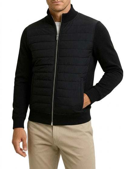 Herren Hybrid-Steppjacke mit Reißverschluss-Jackets for men-Alpenkind