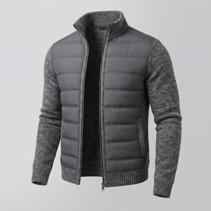 Herren Hybrid-Steppjacke mit Strickärmeln-Jackets for men-Alpenkind