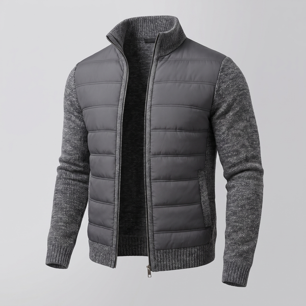 Herren Hybrid-Steppjacke mit Strickärmeln-Jackets for men-Alpenkind