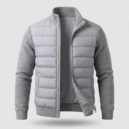 Herren Hybrid-Steppjacke mit Strickärmeln-Jackets for men-Alpenkind