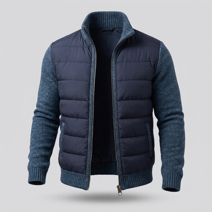 Herren Hybrid-Steppjacke mit Strickärmeln-Jackets for men-Alpenkind
