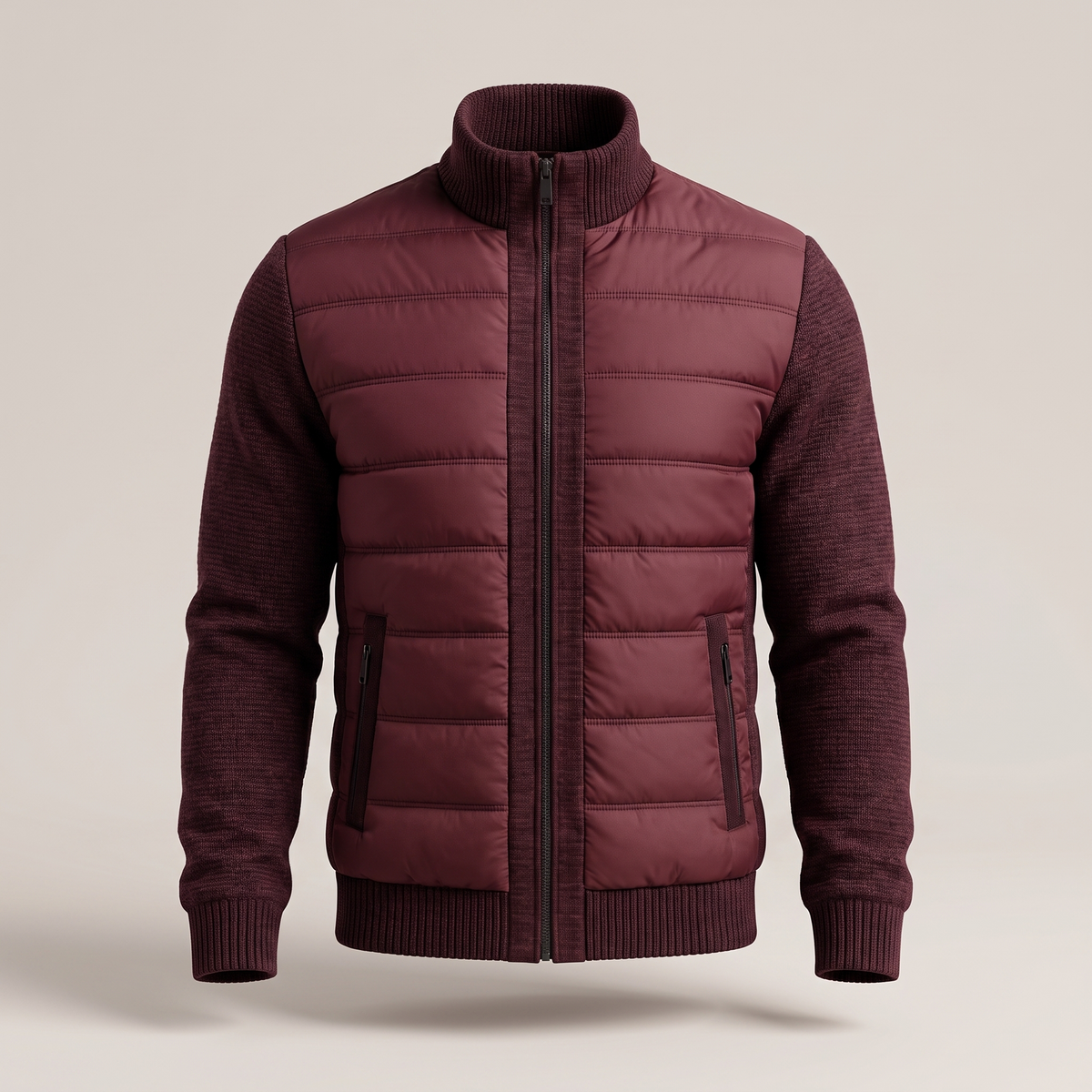Herren Hybrid-Steppjacke mit Strickärmeln-Jackets for men-Alpenkind