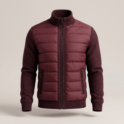 Herren Hybrid-Steppjacke mit Strickärmeln-Jackets for men-Alpenkind