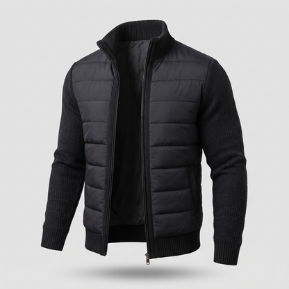Herren Hybrid-Steppjacke mit Strickärmeln-Jackets for men-Alpenkind
