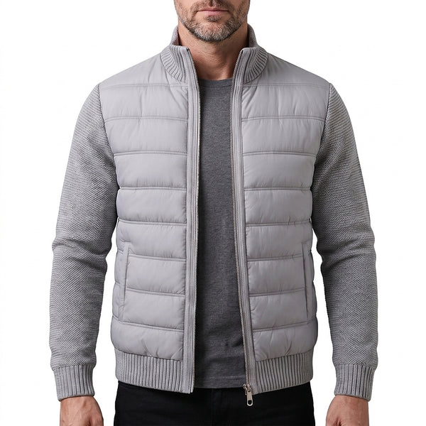 Herren Hybrid-Steppjacke mit Strickärmeln-Jackets for men-Alpenkind