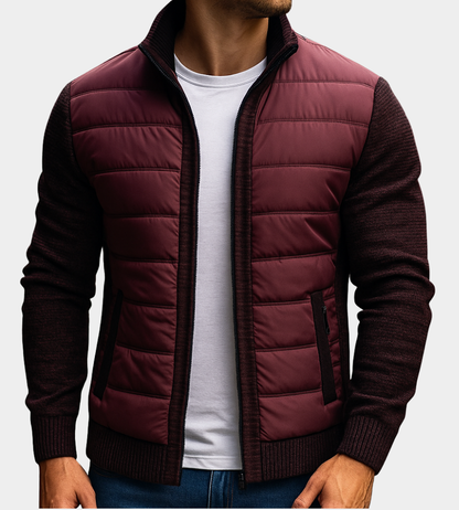 Herren Hybrid-Strickjacke mit wattiertem Vorderteil-Jackets for men-Alpenkind