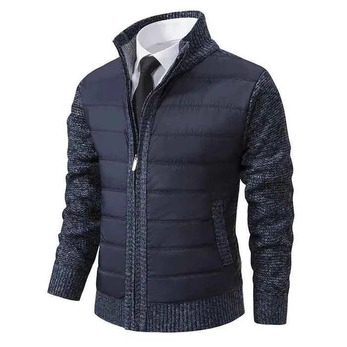 Herren Hybrid-Strickjacke mit Wattierung-Jackets for men-Alpenkind