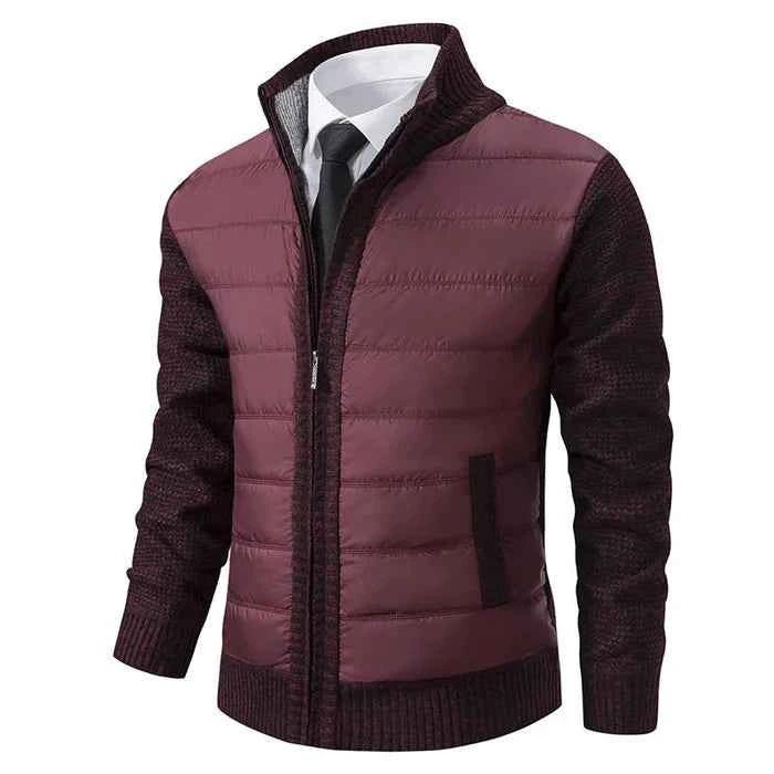 Herren Hybrid-Strickjacke mit Wattierung-Jackets for men-Alpenkind