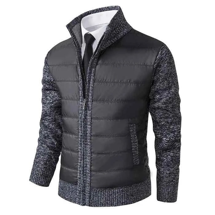 Herren Hybrid-Strickjacke mit Wattierung-Jackets for men-Alpenkind