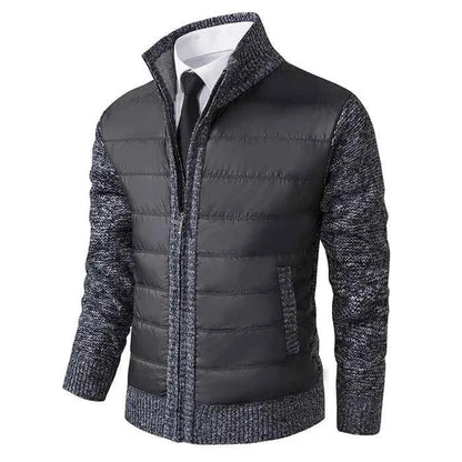 Herren Hybrid-Strickjacke mit Wattierung-Jackets for men-Alpenkind