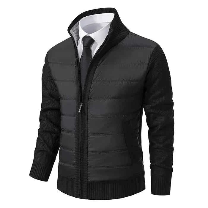 Herren Hybrid-Strickjacke mit Wattierung-Jackets for men-Alpenkind