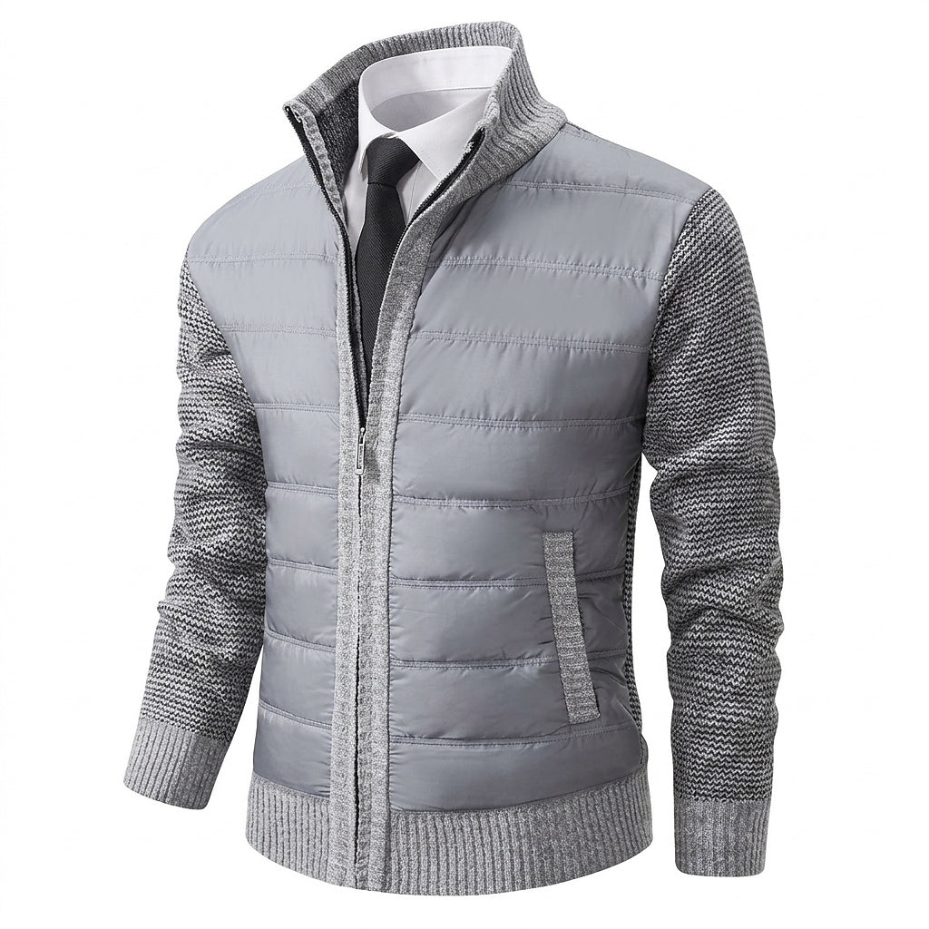 Herren Hybrid-Strickjacke mit Wattierung-Jackets for men-Alpenkind
