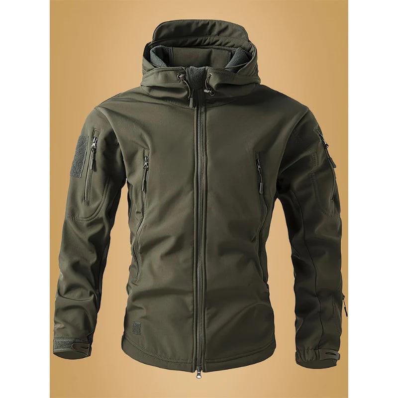 Herren Jacke mit Kapuze, Reißverschluss und mehreren Reißverschlusstaschen-Men Outerwear-Alpenkind