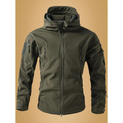 Herren Jacke mit Kapuze, Reißverschluss und mehreren Reißverschlusstaschen-Men Outerwear-Alpenkind