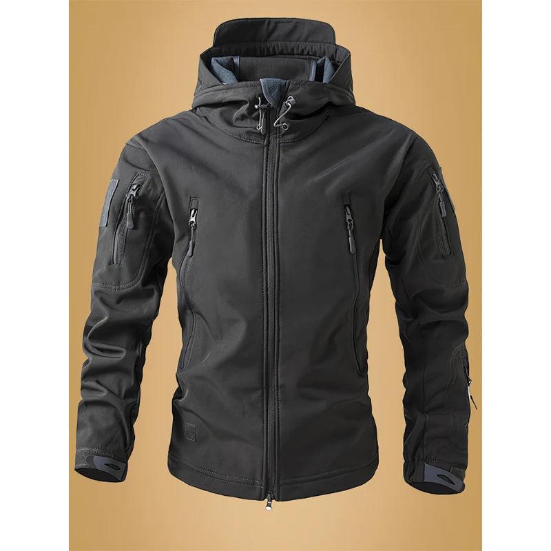 Herren Jacke mit Kapuze, Reißverschluss und mehreren Reißverschlusstaschen-Men Outerwear-Alpenkind