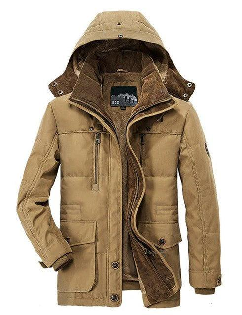 Herren Jacke mit Kapuze und Knopf-Reißverschluss-Men Outerwear-Alpenkind