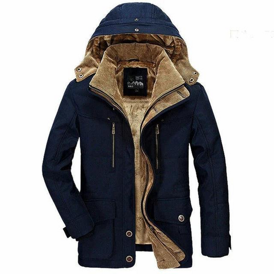Herren Jacke mit Kapuze und Knopf-Reißverschluss-Men Outerwear-Alpenkind