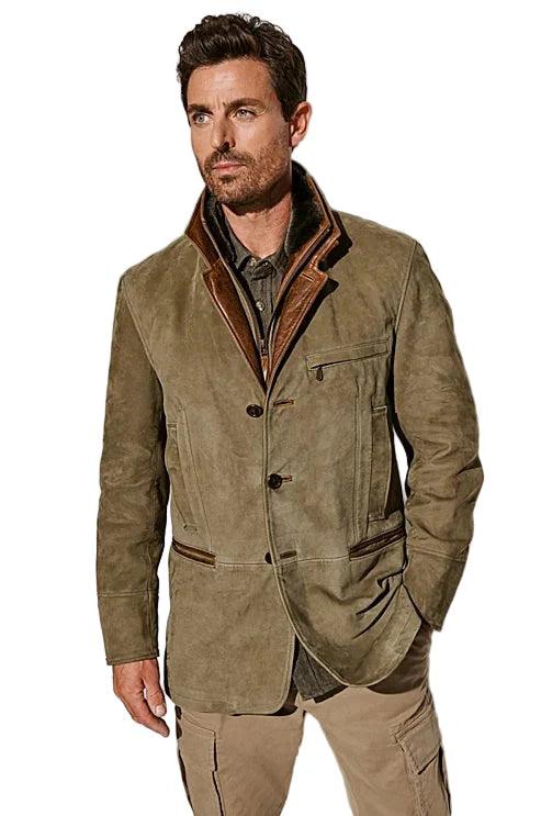 Herren Jacke mit Knopfleiste und Stehkragen-Men Outerwear-Alpenkind