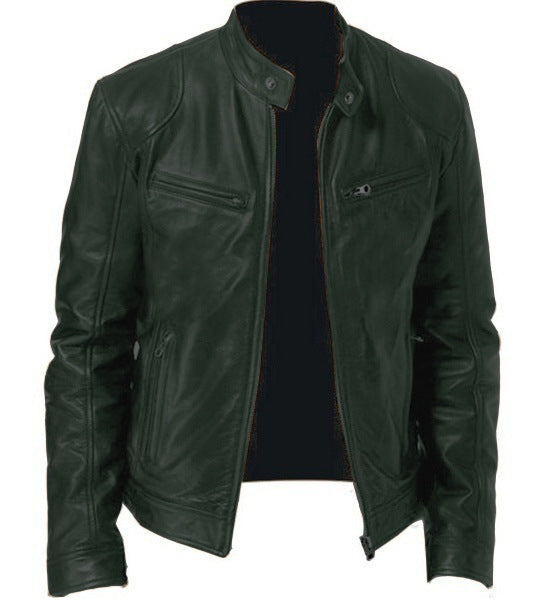 Herren Jacke mit Reißverschluss, Stehkragen und mehreren Reißverschlusstaschen-Men Jackets-Alpenkind