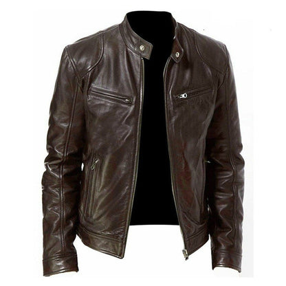Herren Jacke mit Reißverschluss, Stehkragen und mehreren Reißverschlusstaschen-Men Jackets-Alpenkind