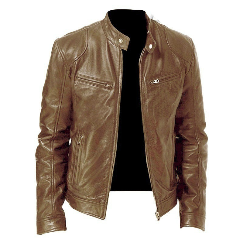 Herren Jacke mit Reißverschluss, Stehkragen und mehreren Reißverschlusstaschen-Men Jackets-Alpenkind