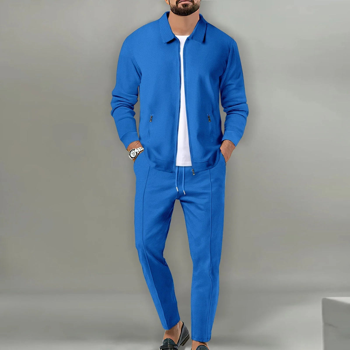 Herren Jacke mit Reißverschluss und Hose Set-Shirts for men-Alpenkind