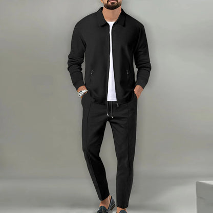 Herren Jacke mit Reißverschluss und Hose Set-Shirts for men-Alpenkind