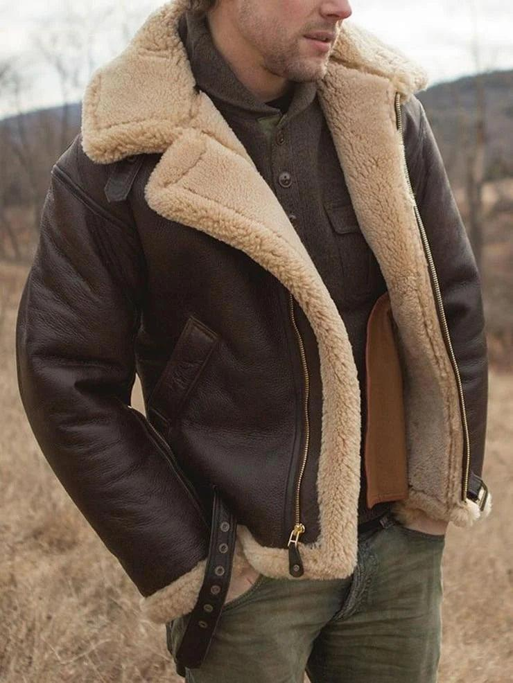 Herren Jacke mit Reißverschluss und Kragen mit Strukturbesatz-Men Outerwear-Alpenkind