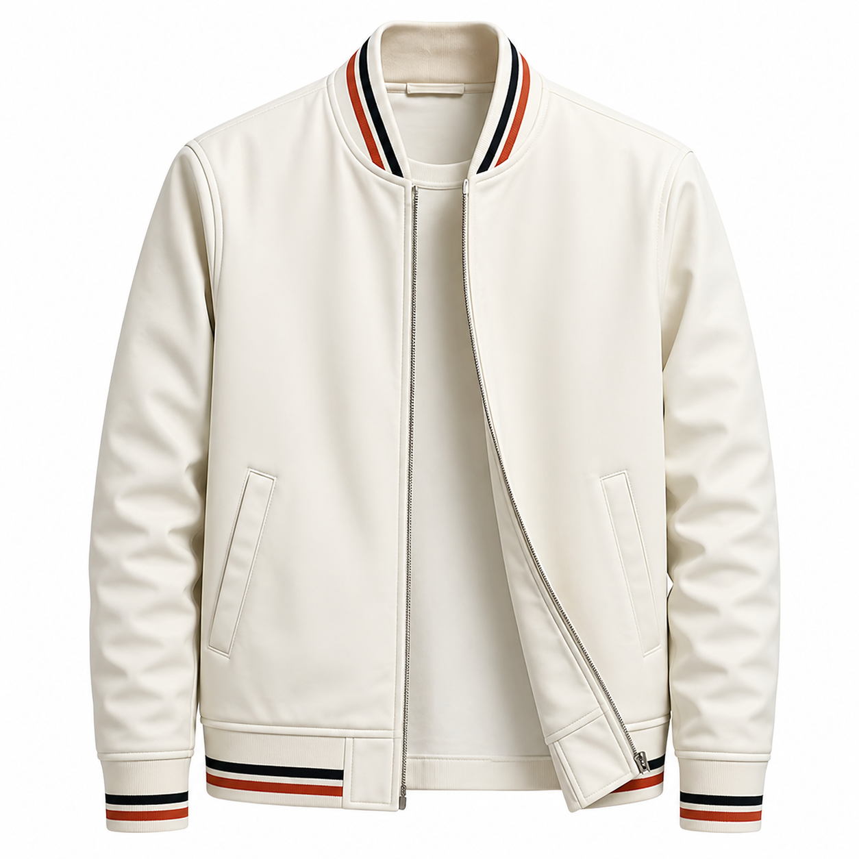 Herren Jacke mit Stehkragen, Reißverschluss und gerippten Bündchen-Men Jackets-Alpenkind