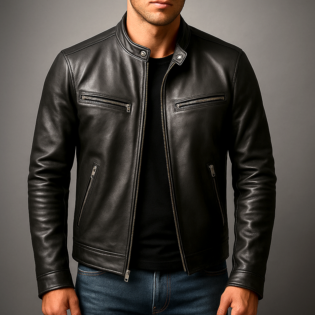 Herren-Jacke mit Stehkragen und Reißverschluss-Jackets for men-Alpenkind
