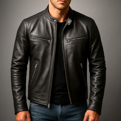 Herren-Jacke mit Stehkragen und Reißverschluss-Jackets for men-Alpenkind