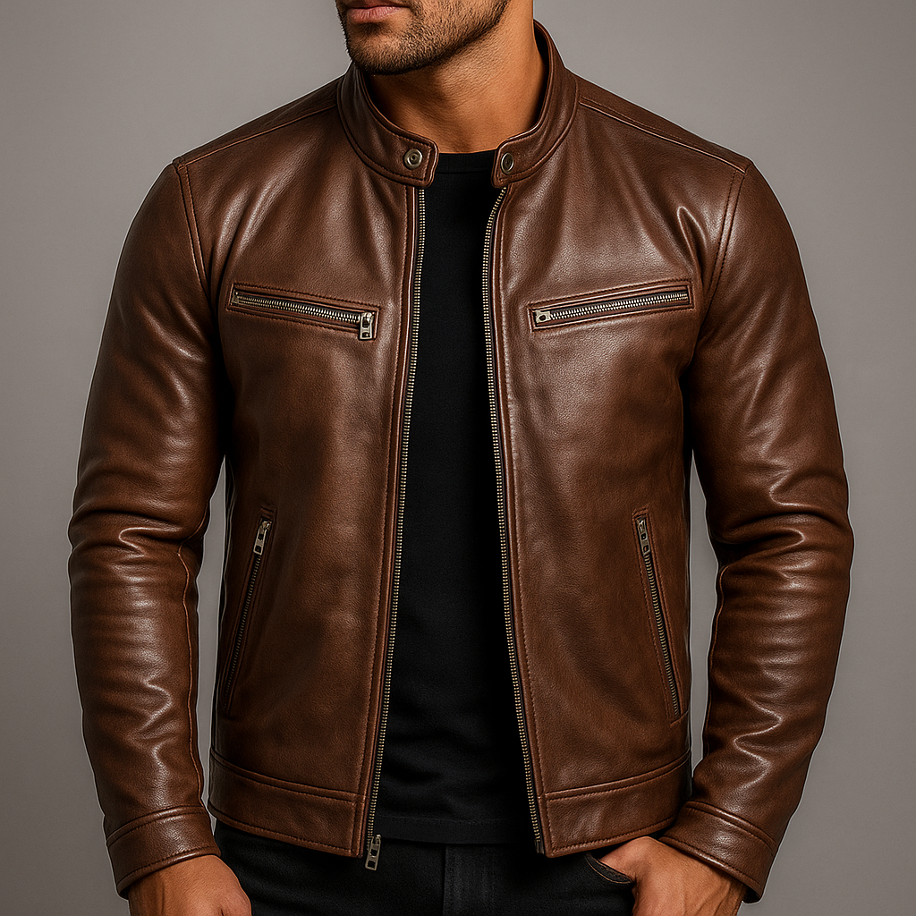 Herren-Jacke mit Stehkragen und Reißverschluss-Jackets for men-Alpenkind