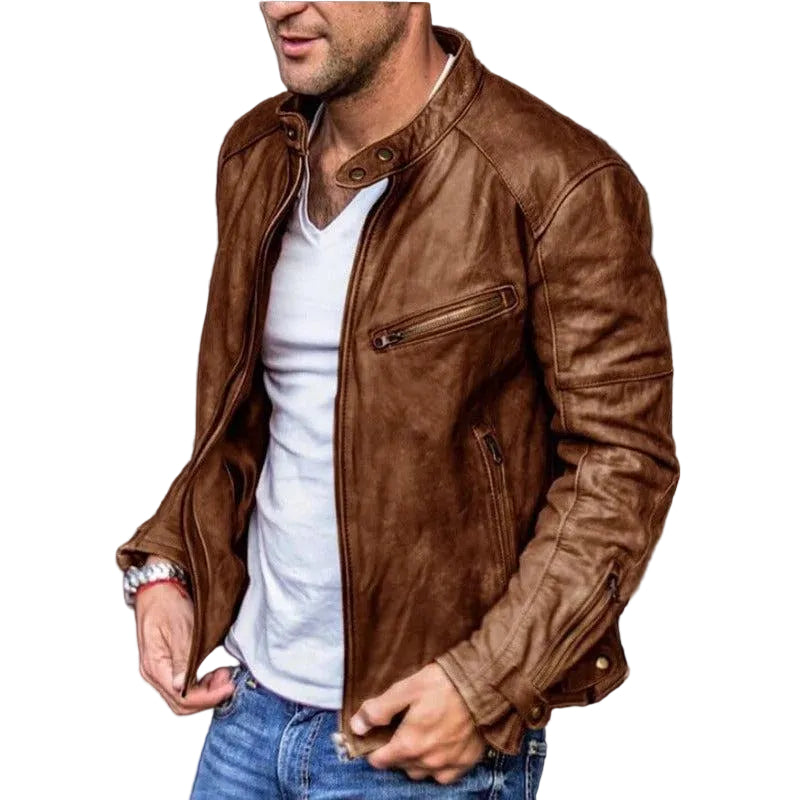 Herren Jacke mit Stehkragen und Reißverschluss-Men Outerwear-Alpenkind