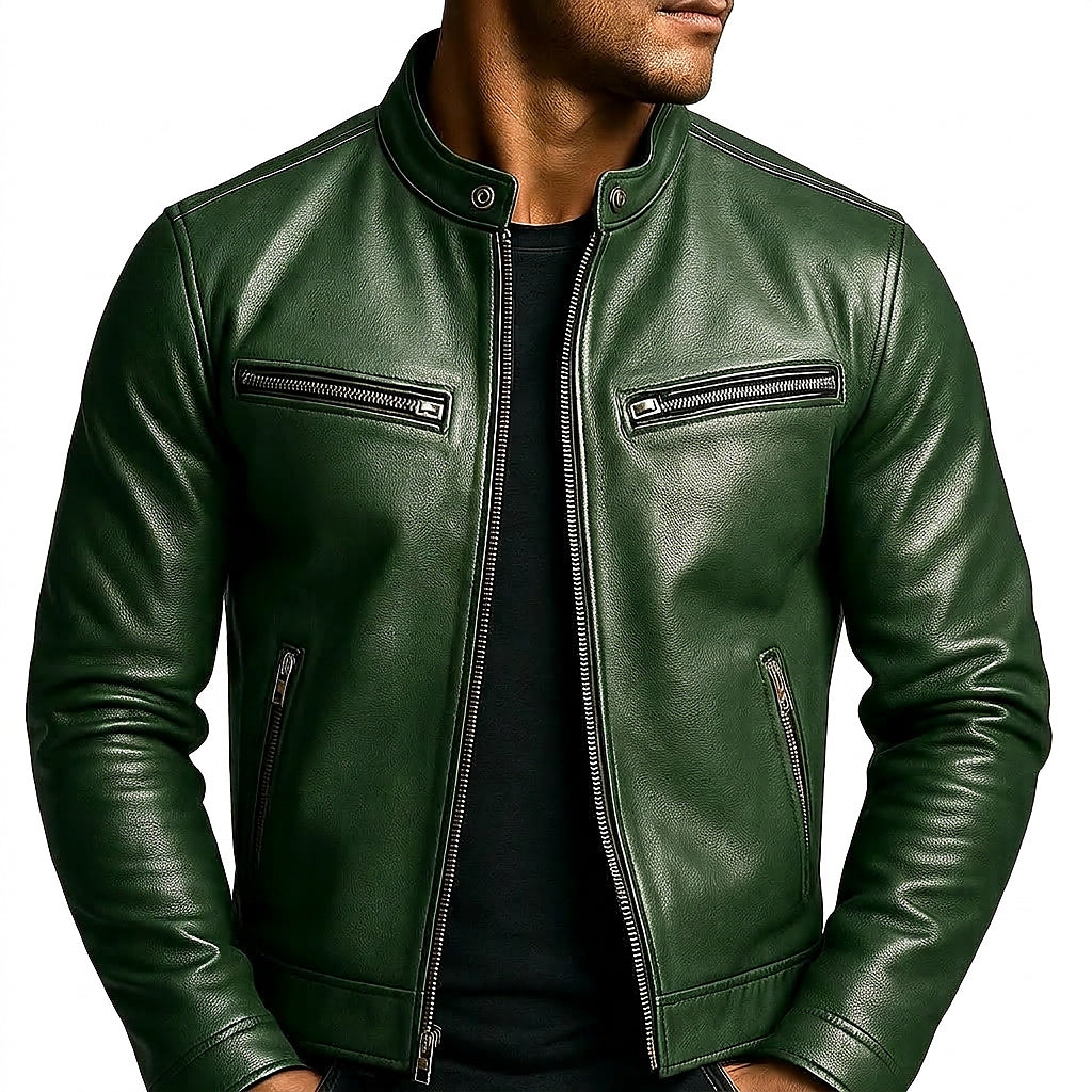 Herren-Jacke mit Stehkragen und Reißverschluss-Jackets for men-Alpenkind