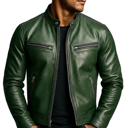 Herren-Jacke mit Stehkragen und Reißverschluss-Jackets for men-Alpenkind